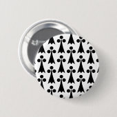 エルミン模様、中世の模様、白に黒 缶バッジ (正面&裏面)