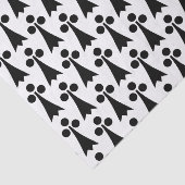 エルミン模様、中世の模様、白に黒 薄葉紙 (詳細)