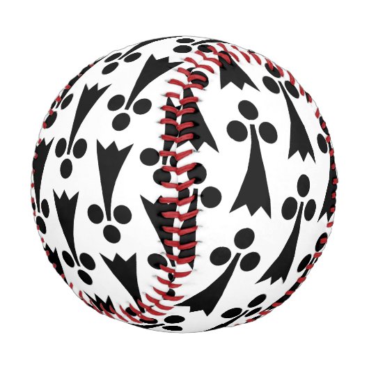 エルミン模様、中世の模様、白に黒 野球ボール (アングル)