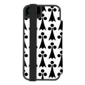 エルミン模様、中世の模様、白に黒 INCIPIO iPhoneウォレットケース (フォリオ裏面)