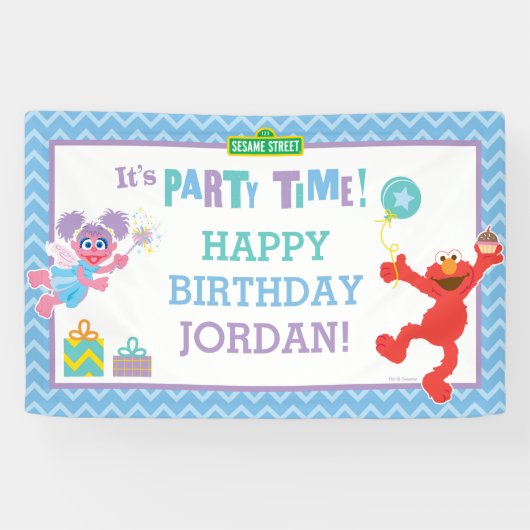 エルモとアビー誕生日バナー 横断幕 (横)