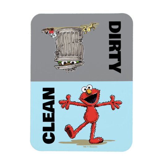 エルモとオスカー「クリーンまたはダーティ」食洗機 マグネット (縦)