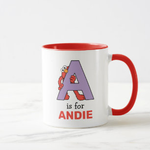 エルモのアルファベット 紫色のA マグカップ