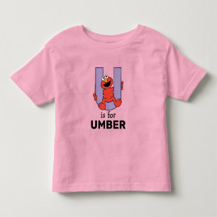 エルモのアルファベット   U パープル トドラーTシャツ
