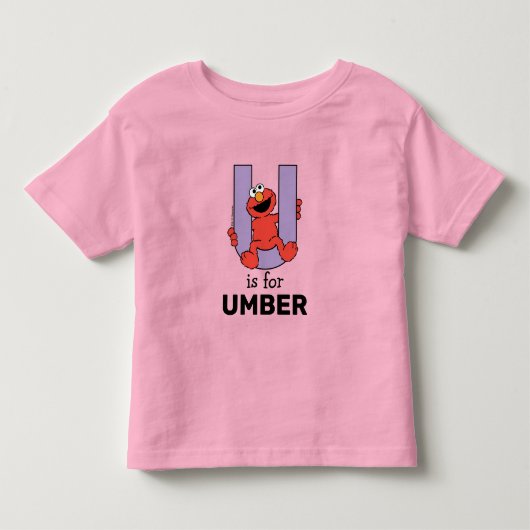 エルモのアルファベット | U パープル トドラーTシャツ (正面)