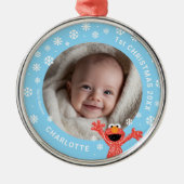 エルモの赤ちゃんの初めてのクリスマス 写真 メタルオーナメント (正面)