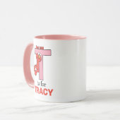 エルモアルファベット | Tピンク マグカップ (正面左)