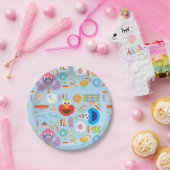 エルモアンドアビー誕生日 ペーパープレート (パーティー)