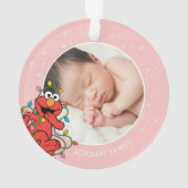 エルモクリスマスライト |名パーソナライズされた前と写真 オーナメント (裏面)