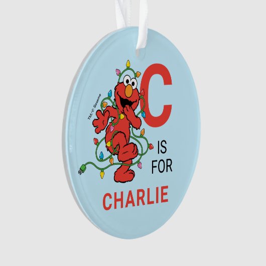 エルモクリスマス |名パーソナライズされた前と写真 オーナメント (正面)