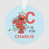 エルモクリスマス |名パーソナライズされた前と写真 オーナメント (正面)