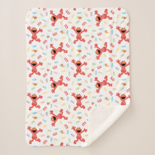 エルモクレヨンパターン シェルパブランケット (正面)