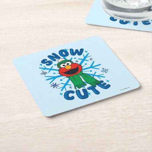 エルモスノウかわいい スクエアペーパーコースター (アングル)