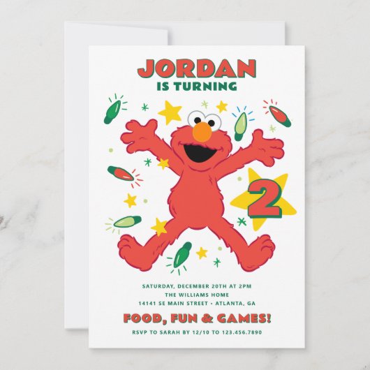 エルモセサミストリートホリデイ誕生日 シーズンカード (正面)