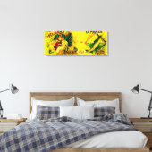 エルモデロサーモン缶ラベルKarluk, AK キャンバスプリント (インサイチュ (寝室))