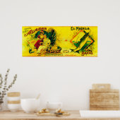 エルモデロサーモン缶ラベルKarluk, AK ポスター (キッチン)