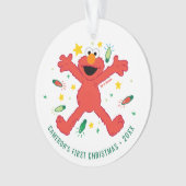 エルモパーソナライズされたクリスマス | 名前と写真 オーナメント (正面)