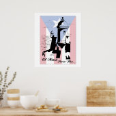 エルモロ，プエルトリコw国旗 ポスター (キッチン)