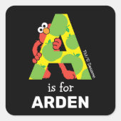 エルモ文字 | A Apple スクエアシール (正面)