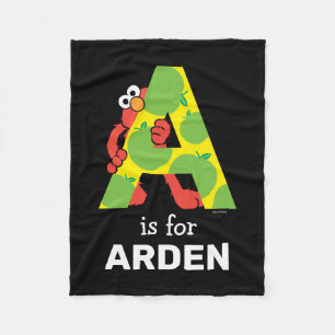 エルモ文字   A Apple フリースブランケット