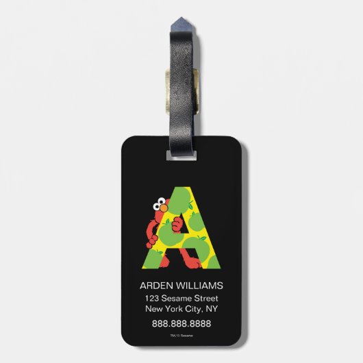 エルモ文字 | A Apple ラゲッジタグ (裏面縦)