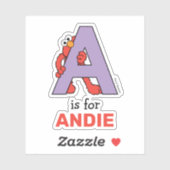 エルモ文字 | A Purple シール (シート)