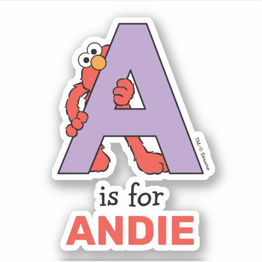 エルモ文字 | A Purple シール (正面)