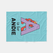 エルモ文字 | A Purple フリースブランケット (正面(横))