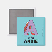 エルモ文字 | A Purple マグネット (正面/裏面)