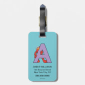 エルモ文字 | A Purple ラゲッジタグ (裏面縦)