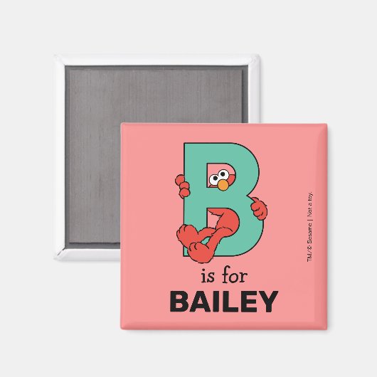 エルモ文字 | Bティール(緑がかった色) マグネット (正面/裏面)