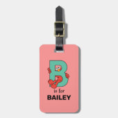 エルモ文字 | Bティール(緑がかった色) ラゲッジタグ (正面縦)