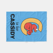 エルモ文字 | Cオレンジ フリースブランケット (正面(横))