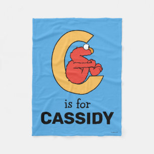 エルモ文字   Cオレンジ フリースブランケット