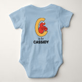 エルモ文字 | Cオレンジ ベビーボディスーツ (裏面)