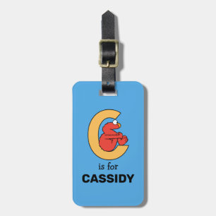 エルモ文字   Cオレンジ ラゲッジタグ