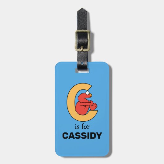 エルモ文字 | Cオレンジ ラゲッジタグ (正面縦)