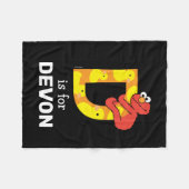エルモ文字 | Dダック フリースブランケット (正面(横))