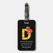 エルモ文字 | Dダック ラゲッジタグ (裏面縦)