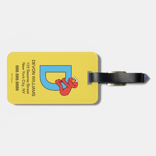 エルモ文字 | D青 ラゲッジタグ (裏面横)