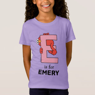 エルモ文字 Eピンク Tシャツ