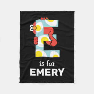 エルモ文字   E卵 フリースブランケット