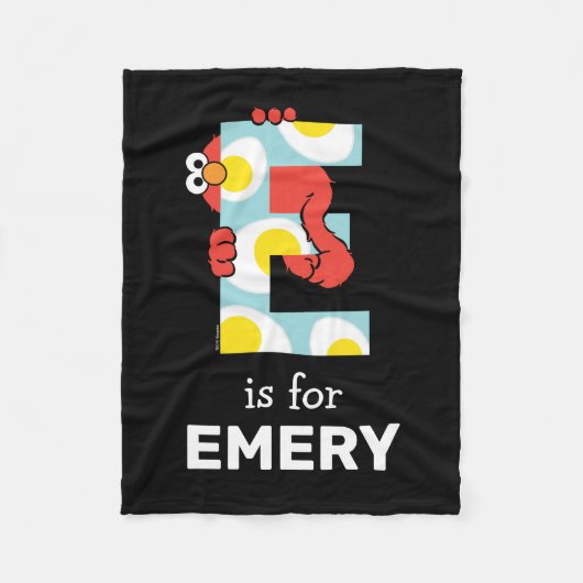 エルモ文字 | E卵 フリースブランケット (正面)