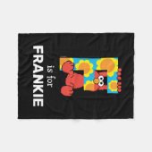 エルモ文字 | Fフラワー フリースブランケット (正面(横))