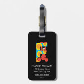 エルモ文字 | Fフラワー ラゲッジタグ (裏面縦)