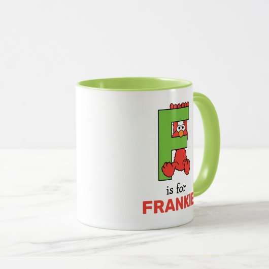 エルモ文字 | F緑 マグカップ (正面右)