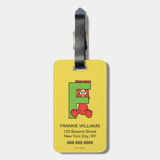 エルモ文字 | F緑 ラゲッジタグ (裏面縦)