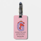 エルモ文字 | Gパープル ラゲッジタグ (裏面縦)