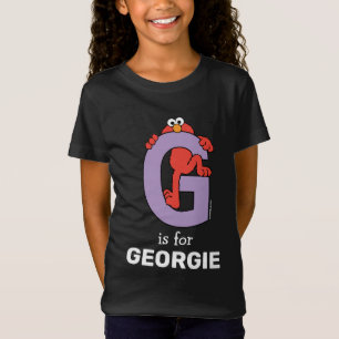 エルモ文字 Gパープル Tシャツ