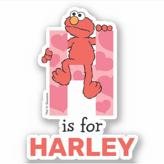 エルモ文字 | Hハート シール (正面)